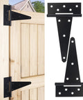 8 Inch T Strap Gate Hinges Heavy Duty For Shed Barn Door Black Tee Hinges For Wooden Fence Yard Gate Wrought Iron Rustproof 2 Pack Durable Weather Resistant Build on wooden gate