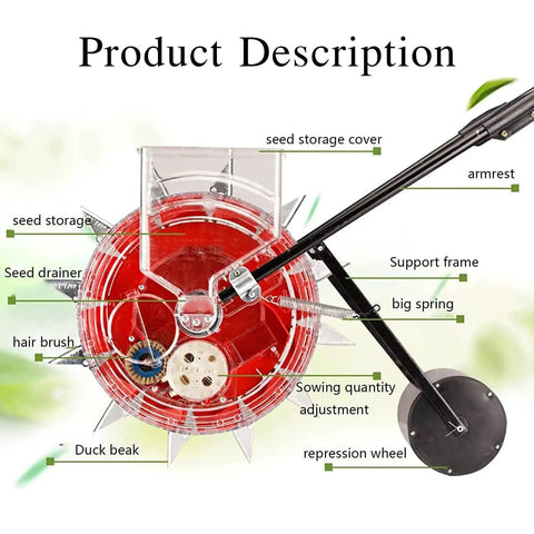 seed planter parts Manual Seeder For Garden & Lawn, Metal Seed Planter ✓