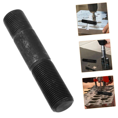 Manual Hole Knockout Puncher Tool Kit With Hydraulic Punch Driver And Dies for metal sheet punching, close-up of threaded punch tool.