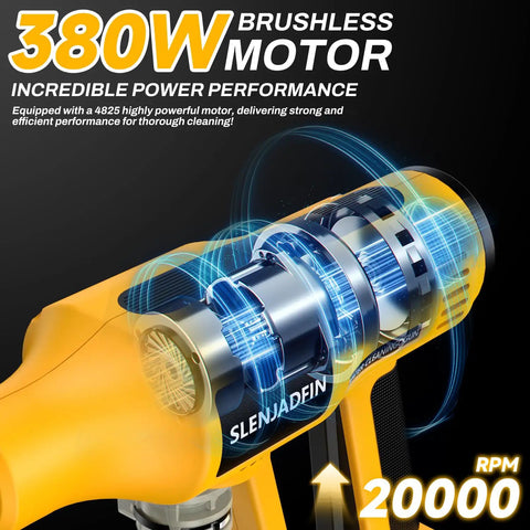 Cordless Portable Washer With Brushless Motor Compatible With DeWalt 20V Max Battery showing 380W motor details