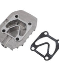 Oil-Free Silent Cast Aluminum Air Compressor Cylinder Head Replacement Part With 13 Size Options For Pneumatic Tools, Gray