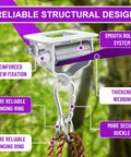 Dope Backyard Zipline And Slackline Kit For Kids With Stainless Steel Double Bearing Pulley Slider and thickened webbing shown