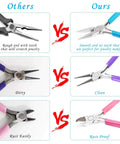 Beading And Jewelry Making Tools Kit 6 Piece Set With Needle Nose Pliers Round Nose Pliers Bent Nose Pliers Wire Cutters Crimping Pliers And End Nippers For DIY Beads Craft Projects And Pro Jewelry Making: smooth rust-proof pliers