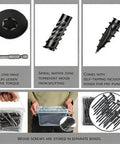 T30 Driver Bit with Heavy Duty Structural Screws, Self Tapping Tip, features for seamless woodworking and decking builds.
