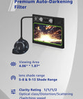 Pro Grade Auto Darkening Welding Helmet With True Color Solar Power with filter specs and viewing area details