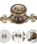 Top Shelf Vintage Zinc Alloy Cabinet Handles With Backplate And Secure Screws 4 Pack Single Hole Drawer Pulls and Cupboard Knobs close-up view.