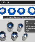 21 Piece Magnetic Socket Inserts Set For SAE And Metric Sizes 5/16 To 7/8 Inch And 8mm To 19mm with magnetic hold feature.