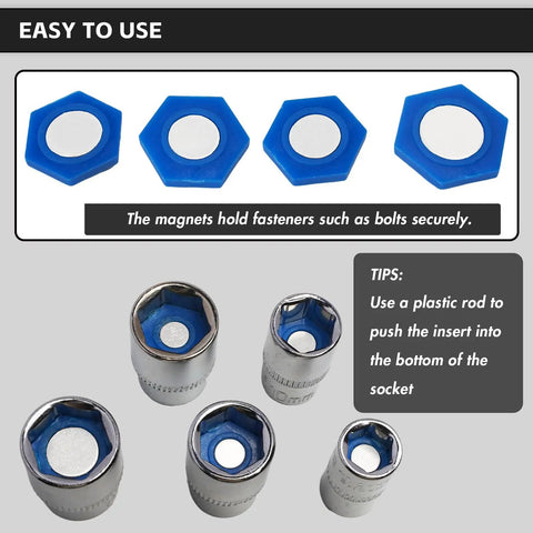 21 Piece Magnetic Socket Inserts Set For SAE And Metric Sizes 5/16 To 7/8 Inch And 8mm To 19mm with magnetic hold feature.