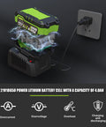 Cordless Half Inch Impact Wrench Kit With 600 Nm Torque, 3200 RPM, battery charging on fast charger, wall outlet view
