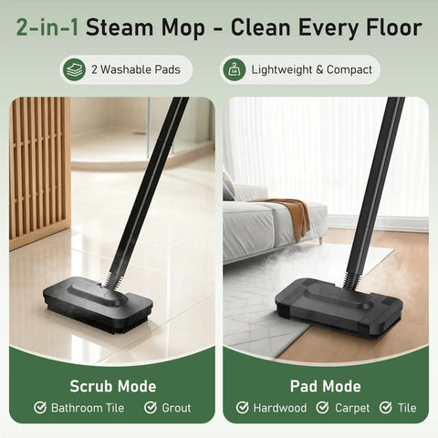 14 In 1 Multifunctional Steam Cleaner Mop With Handheld Steamer Mode For Deep Home Dirt Removal On Hardwood Tile And Carpet Chemical Free Sanitation For Kitchen Bathroom Car Upholstery Cleaning Solution on bathroom tile and carpet.
