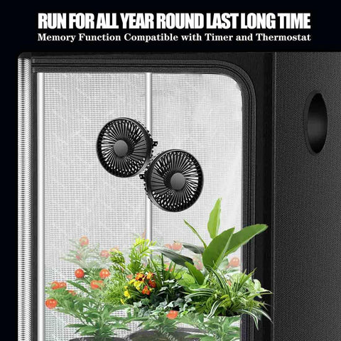 5 Inch Grow Tent Clip Fans With Adjustable Clamp, Dual Quiet Clip On Fans, 3 Speed Airflow For Plant Greenhouse Seedling Hydroponics Circulation Cooling, No Nonsense Quiet Airflow And Low Noise, Compatible With Timer Thermostat And Smart Plug