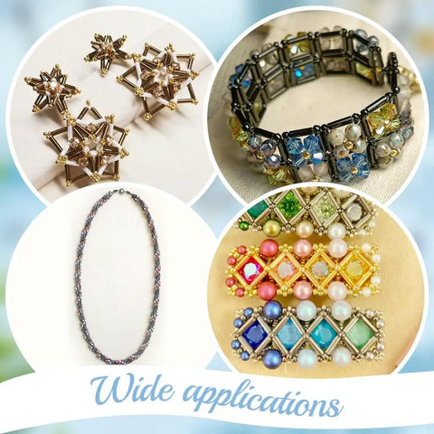 623 Pieces Glass Bugle Beads Set In Seven Dope Metallic Colors, earrings, bracelet, necklace, crafts showcase