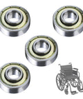 Universal 8mm Wheelchair Caster Bearings Replacement Set for Rollators and Transport Chairs, 5/16 Inch Axle Compatible