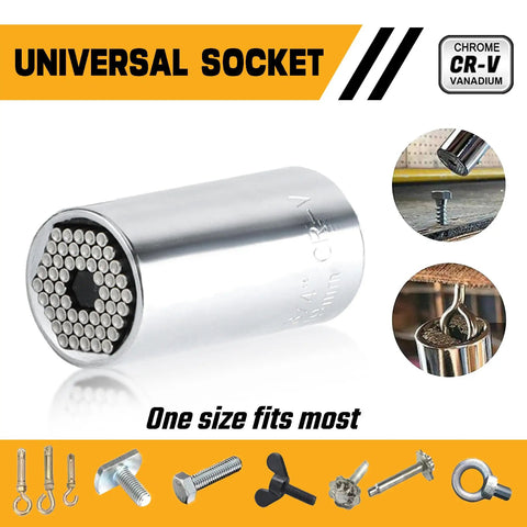 Universal socket from Torx Socket Set With Quarter Inch Three Eighths Inch And Half Inch External Heavy Duty Sockets 53 Piece Kit.