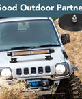 Six-pack DIYMAG rubber-coated neodymium magnets with black finish and M8 studs for light bar mounting on a vehicle hood.