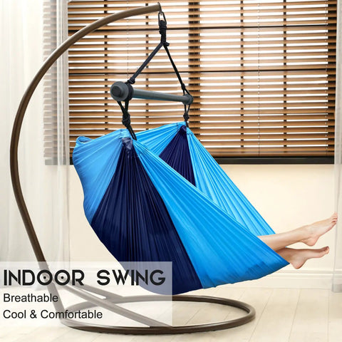 Ultra Portable Hammock Chair For Indoor And Outdoor Use Great For Chill Time Go Anywhere Hanging Swing Made From Lightweight Nylon Parachute in navy blue
