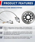 44.25 Inch Go Kart Rear Axle Shaft Assembly Kit with hydraulic disc brake system featuring 220mm brake disc and 90cm brake hose