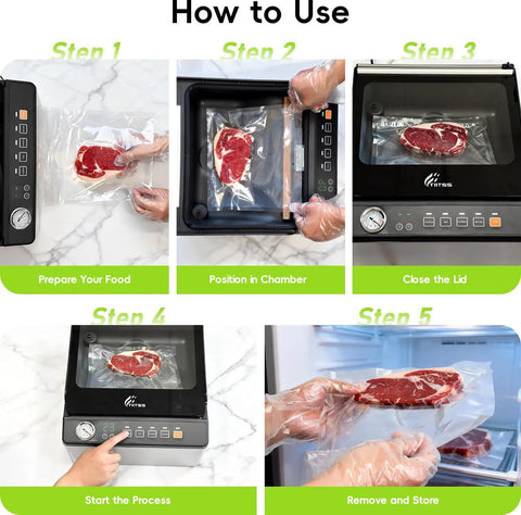 Using Chamber Vacuum Sealer With Large 6.8 Qt Chamber And 12 Inch Seal Bar For Home Cooks And Pro Kitchens in step-by-step guide