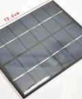Mini USB Solar Panel Module 2W 6V With Blocking Diode, Epoxy Coated, 13.6cm x 11cm, Polysilicon Solar Cell Charger, Top View