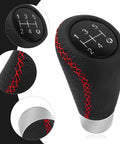 Leather 5 Speed Shift Knob With Four Adaptive Parts For Replacement Shifter Knobs Universal Non Slip Manual Gear Knob For Most Vehicles