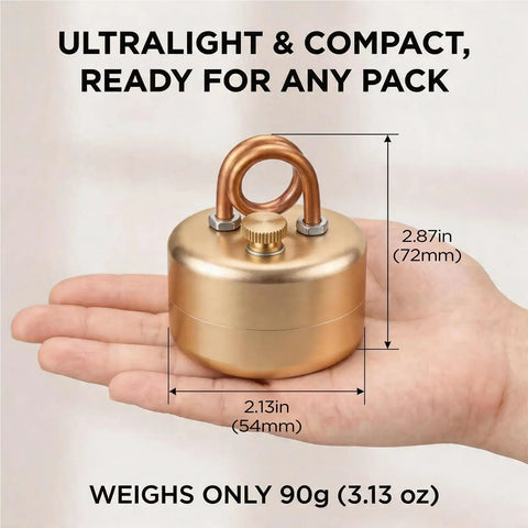 High Power Mini Alcohol Stove Spirit Burner for Camping and Backpacking in hand, 2.87in x 2.13in, 90g, compact aluminum design.