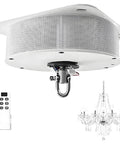 Heavy Duty Electric Chandelier Hoist Lifter System With 19.69ft Stroke Capable Of Handling 20 To 130kg Loads Plus Remote Control mounted on ceiling.