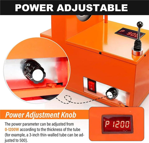 Heavy Duty Electric Hydraulic Hose Crimper For Car A/C Piping 1200W Power showing power adjustment knob for precision control.