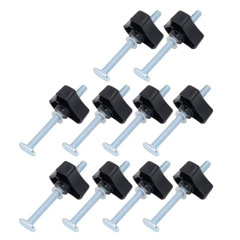Stainless Steel T Track Knobs Kit With M8x100mm Threaded Bolts, Nuts And Washers for woodworking jigs and fixtures, set of 10
