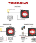 Wiring diagram for Heavy Duty On Off Battery Disconnect Switch For 12V To 48V 275A Continuous 455A Peak Automotive RV Marine