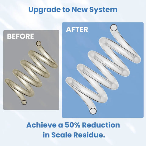 Before and after comparison of scale residue reduction in V2.0 Nugget Ice Maker Delivers Chewable Pebble Ice Fast.
