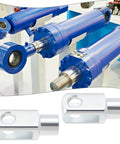 Two Piece M8x1.25 Air Cylinder Rod Clevis Ends With Right Hand Female Thread Y Connector For Electronic Automation Equipment 42mm Long By 16mm Wide 8mm Installation Diameter Carbon Steel Durable, shown with rod end