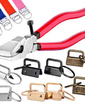 60 Piece 1 Inch Key Fob Hardware Kit With Installation Pliers Four Color Set Silver Black Bronze Gold DIY Lanyard And Wristlet