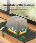 Seed Starter Tray Kit 10 Pack With Heightened Lids For Seed Starting, 12 Cell Germination Trays For Indoor Gardening on heating mat