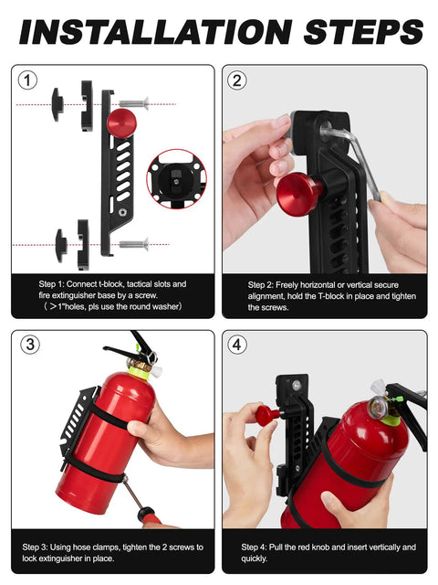 Quick Pull Molle Panel Fire Extinguisher Mount With No Fuss Quick Draw Pin For Lightning Fast Access And Rock Solid Universal Fit On One To Two Inch Slots Built For Road Trip Ready Crews