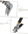 Close-up of 3 Inch Hand Seamer Sheet Metal Bending Tool With Anti Slip Jaws And Locking Handle, showing ergonomic grip and jaws