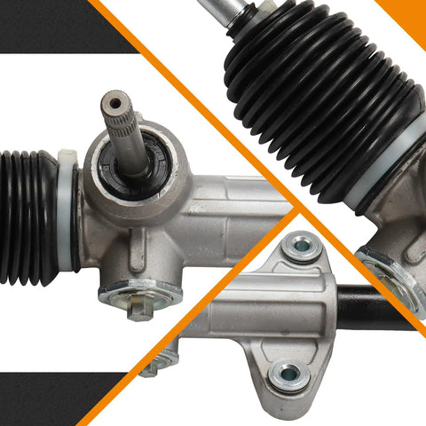 Power Steering Rack And Pinion For 1988 Through 1991 Honda CRX And Civic Replacement Part For A Solid Easy Fit With Interchange 18070071 101 102 103 241 1005 24 2708 53040SH3A02 53521SH3A03 High Quality Steering Upgrade viewed up close