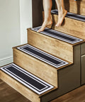 15 Pack Grippy Non Slip Stair Treads For Indoor Wooden Steps, 8 By 30 Inches, Reusable Machine Washable Carpet Runners, Dark Grey, TPR Anti Slip Backing, No Glue Residue, Safe For Kids Elders And Pets