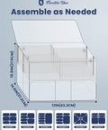 Ultimate Golf Trunk Organizer dimensions and assembly examples for flexible use, including multiple adjustable compartments.
