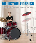 Rock Solid Electronic Mounting Stand with Plate for Drum Pads beside drum set, adjustable height and double-braced rig