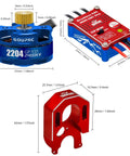30A Brushless Mini ESC And 2204 2400KV Outrunner Motor Transmission Kit For SCX24 Axial 1 24 RC Crawler Car Truck In Blue Red