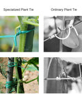 Two Pack 492Ft Garden Twist Ties With Built In Cutter No Fuss, Rustproof Green PVC Coated ties vs ordinary ties on plants
