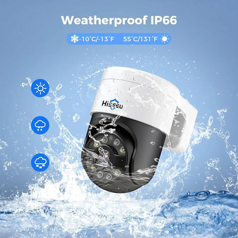 IP66 weatherproof camera from 300 Degree Pan 90 Degree Tilt Security Camera System With Human Auto Tracking, 4K PoE PTZ Outdoor Indoor NVR Kit