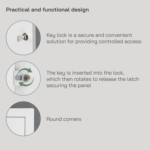 Bulletproof Lockable Metal Access Panel For Drywall 6X12 Inch showing key lock mechanism for secure access.