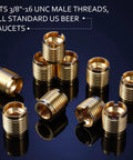 Durable Brass Threaded Inserts For Wood With Three Eighths By Sixteen Internal Threads Dual Thread Nutserts, set of ten.