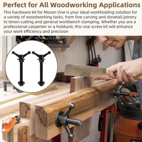 Shop Ready Bench Vise Hardware Kit With Eight Inch Threaded Rods Cast Knobs And Steel Nuts For Garage Tough Woodworking Upgrades No Sweat Install For Heavy Duty Clamping Jobs