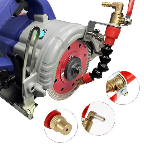 Super Clean Angle Grinder Water Spray Nozzle With Dust Suppression Coolant Mist System Kit. Features Durable Metal And Abs Construction For Rust Resistance Plus A 16 Foot Hose To Lock In Cutting Dust Instantly Keep Your Work Area Clear And Boost Tool