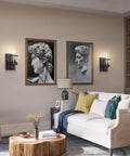 Modern living room with Black Industrial Wall Light Fixtures With Clear Glass Wall Mount Sconces Vintage Style Sconce Lamp