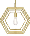 Champagne Brass Finish One Light Indoor Pendant Light For Living Room, Sloped Ceiling Compatible, Includes Two 9 1/2 Inch Rods For Adjustable Height, Modern Elegant Hanging Fixture