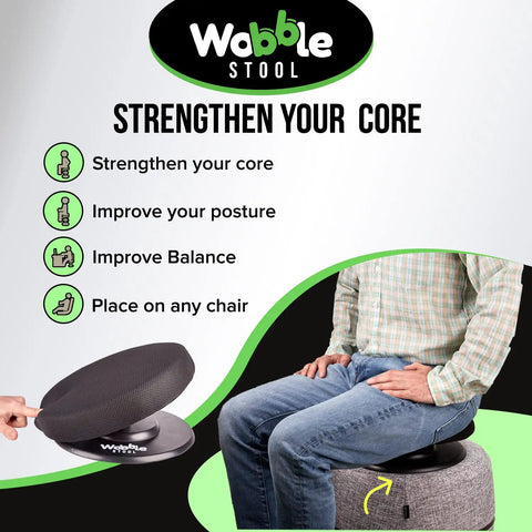 Man sitting on Wobble Self Balancing Ergonomic Stool With 360 Degree Rotation For Better Posture And Pain Relief, Lightweight Portable Seat Cushion Mini Size