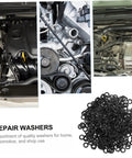 500 Pcs Wave Washer Assortment Kit for Home Auto and Shop, Heavy Duty Spring Washers That Evenly Distribute Load Across Bolts and Nuts, Durable Steel Gaskets, The Handy Workhorse for Mechanical Fixes, black washers for engine repair